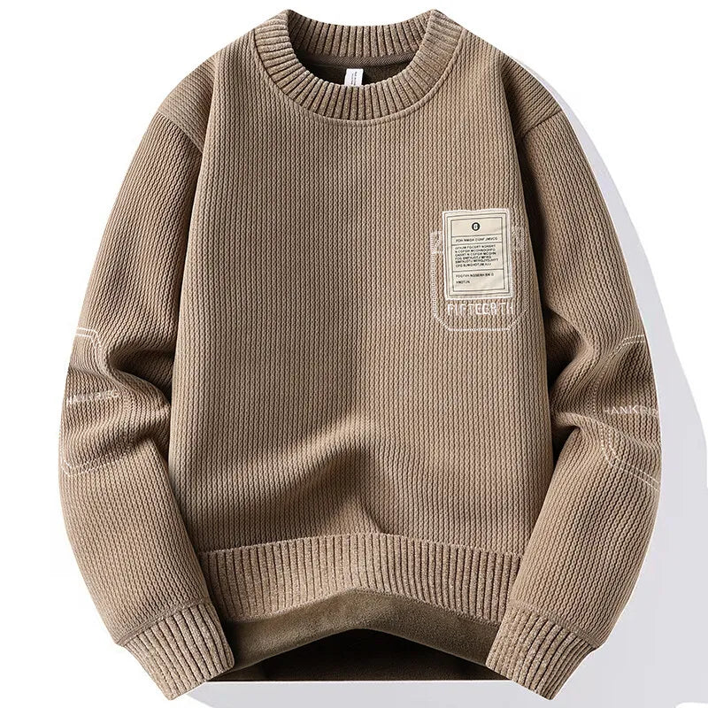 Men's Fashion Thick Hoodie Embroidery Pullover Fleece Lined Men's Winter Clothes Elegant Luxury Brand White Green Pullovers