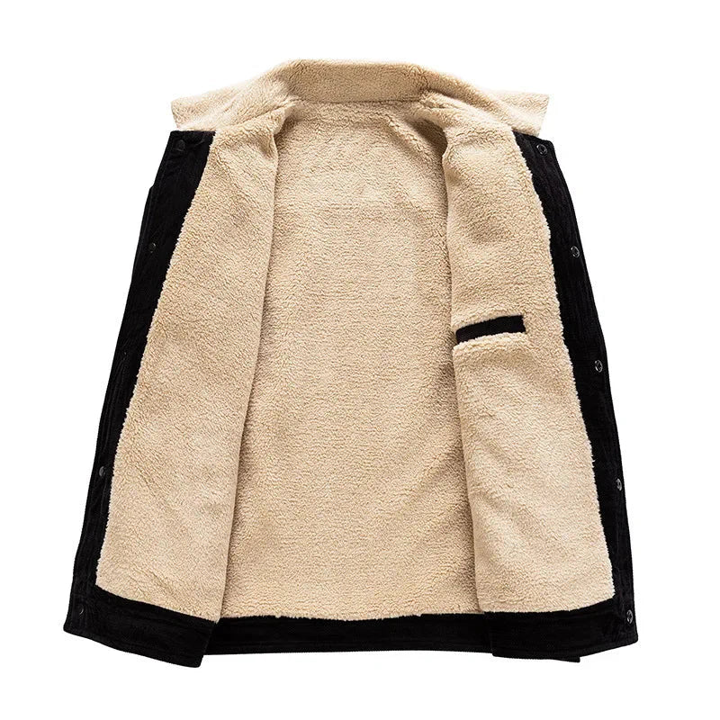 Autumn Winter Loose Casual Long Sleeved Cotton Jacket Korean Version Solid Color Thickened Warm Single Breasted Jacket