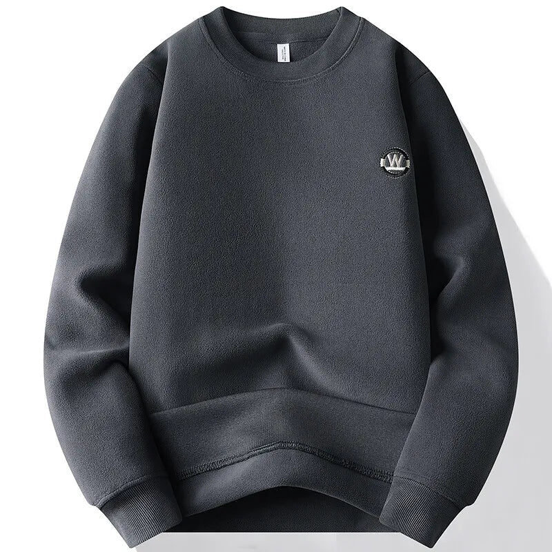 Men's Fashion Thick Hoodie Embroidery Pullover Fleece Lined Men's Winter Clothes Elegant Luxury Brand White Green Pullovers