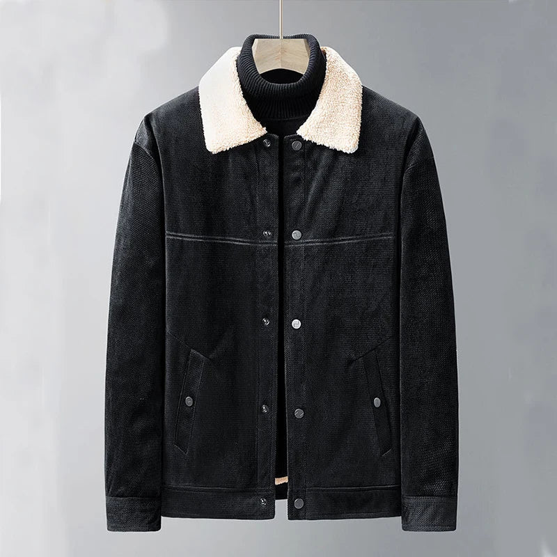 Autumn Winter Loose Casual Long Sleeved Cotton Jacket Korean Version Solid Color Thickened Warm Single Breasted Jacket