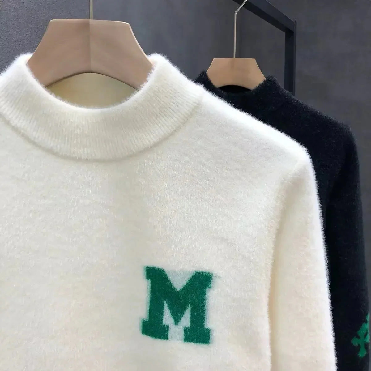 Quality Mink Velvet Knitted Sweater round Neck Men's Autumn Winter Casual Fashionable Youth Student Knitwear Comfortable Sweatsh