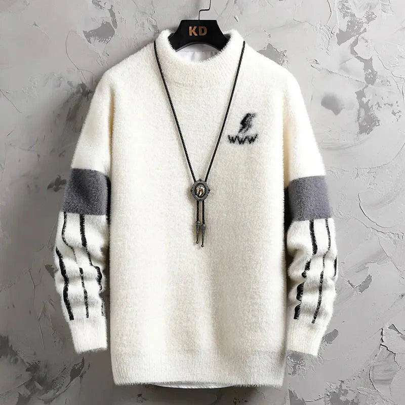 Winter New Style Men's Sweater Knitted Long Sleeve Men Sweaters Thicken Warm Wool Casual Male Clothing